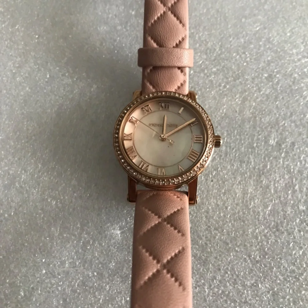Michael Kors Petite Norie Pave Rose Gold Tone Mother of Pearl Dial Ladies Watch